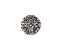 Zola Elements Antique Silver (plated) Sundial Disc 7mm Flat Cord Slide 18mm