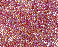 Matte Rainbow Ruby Red Round 11/0 Seed Bead