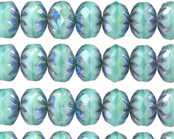 Czech Glass Bronzed Sweet Mint AB Cruller 7x10mm