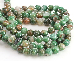 Verdite w/ Quartz Round 8mm