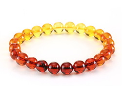 Amber Ombré Round 8mm Stretch Bracelet