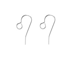 Silver (plated) Earwire w/ Loop 20x8mm