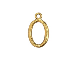 Nunn Design Antique Gold (plated) Small Organic Oval Pendant w/ Single Loop 20x11.8mm