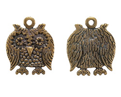 Mykonos Antique Brass (plated) Friendly Owl Charm 25x30mm