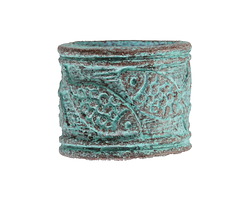 Mykonos Copper (plated) Patina Large Hole Fish Barrel 20x22mm