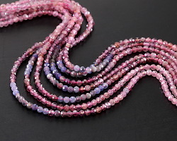 Natural Multi Spinel Ombré Faceted Round 2.5mm