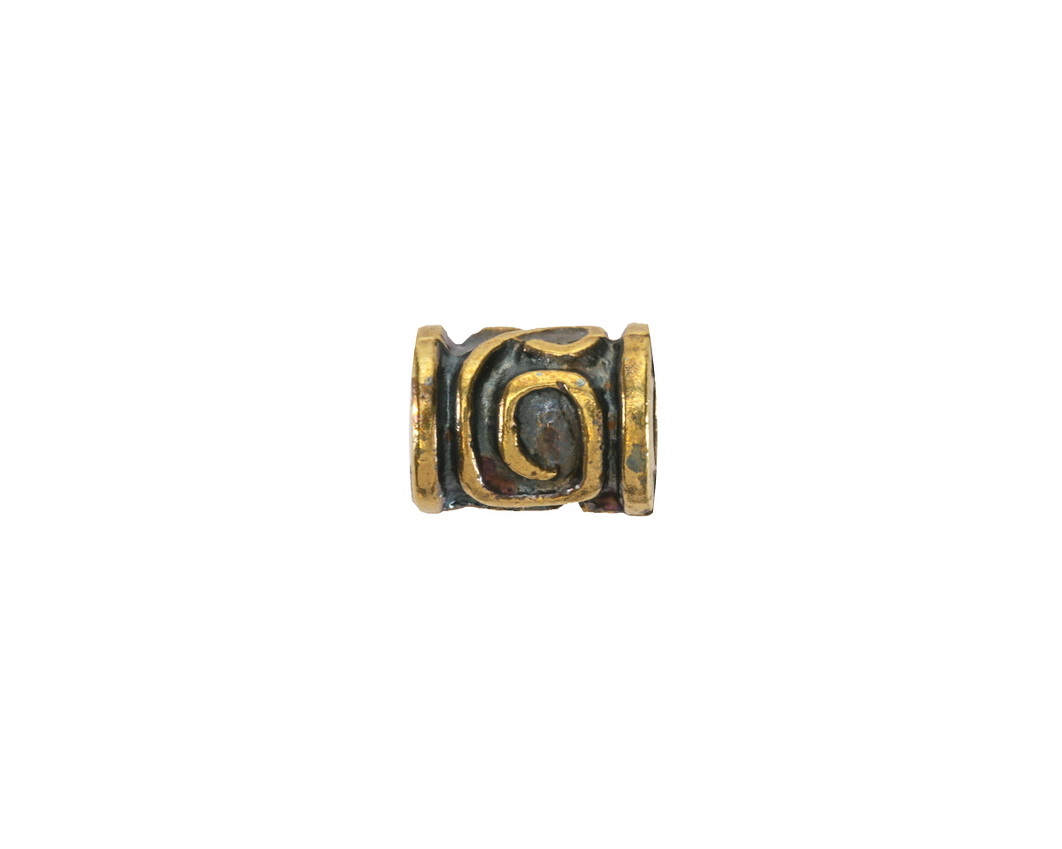 Mykonos Antique Brass (plated) Spiral Key Barrel 10x8mm