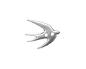 Antique Silver (plated) Swallow Button 13.5x11mm