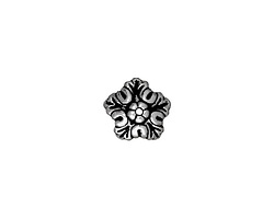 TierraCast Antique Silver (plated) Oak Leaf Bead Cap 4x10mm