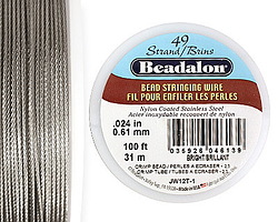 Beadalon Bright .024" 49 Strand Wire 100ft.