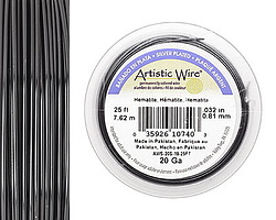 Artistic Wire Silver Plated Hematite 20 gauge, 25 feet