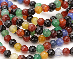 Multi-Color Agate (bold) Round 8mm