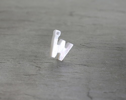 Mother of Pearl Letter "W" Charm 11x12mm