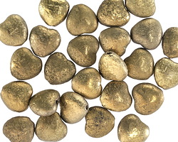 Czech Glass Textured Gold Heart 8mm