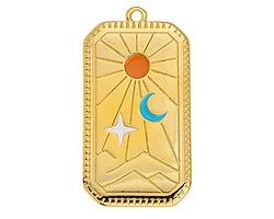 24K Gold (plated) Colorful Enamel Tarot Card Focal 18x33mm