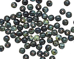 Czech Glass Jet Picasso Round 4mm