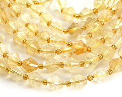 Citrine Faceted Elongated Bicone 8mm Beads