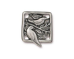 TierraCast Antique Pewter (plated) Botanical Bird Link 18x21mm