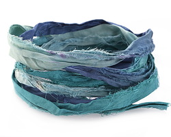 Pacific Waters 100% Silk Sari Ribbon