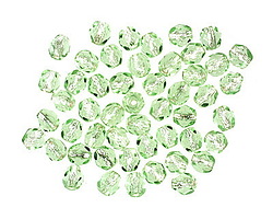 Czech Glass Silver Lined Peridot Fire Polished Round 4mm