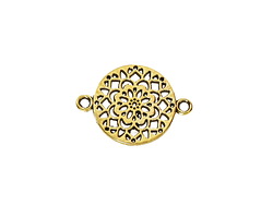 Antique Gold (plated) Dahlia Openwork Focal Link 20x14mm