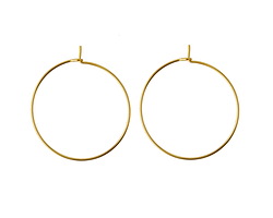 Gold (plated) Stainless Steel Hoop Earwire 30mm (50 pieces)