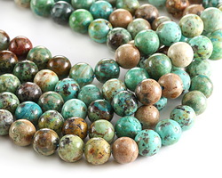 Peruvian Pine Stone (dark) Round 8mm