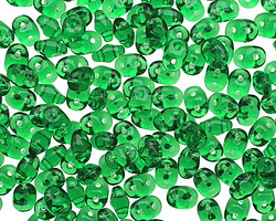 Green SuperDuo 2x5mm Seed Bead