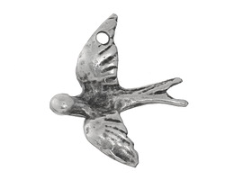 Mykonos Antique Silver (plated) Flying Dove 29x34mm