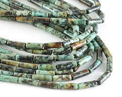 African Turquoise Tube 13x4mm Beads