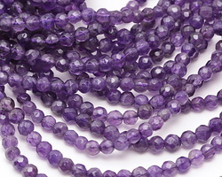 Dogtooth Amethyst Faceted Round 4mm