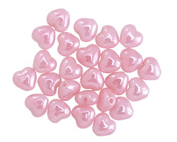 Czech Glass Petal Pink Luster Heart 6mm