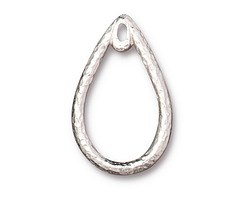 TierraCast White Bronze (plated) Small Hammertone Teardrop 17x26mm