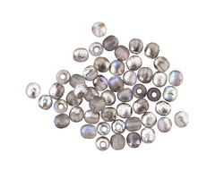 Czech Glass Crystal AB w/ Silver Textured Round Druk 3mm