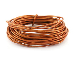Metallic Setting Sun Round Leather Cord 1.5mm, 16 feet