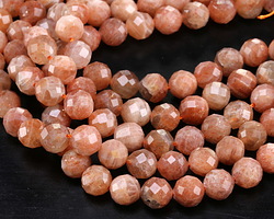 Golden Sunstone Microfaceted Round 8mm