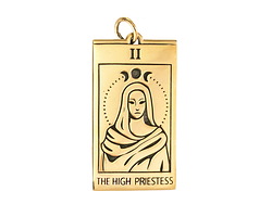 Nina Designs Bronze High Priestess Tarot Card Charm 30x14mm