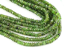 Chrome Diopside Microfaceted Rondelle 2x4mm