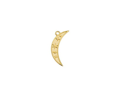 24K Gold (plated) Celestial Crescent Moon Focal 7x25mm