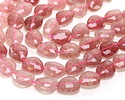 Strawberry Quartz Microfaceted Puff Pear 13x16mm