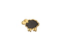 24K Gold (plated) Black Enamel Sheep Button 13x10mm