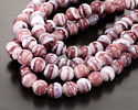 Amethyst & White Swirl Lampwork Glass Round 10mm
