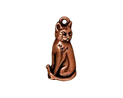 TierraCast Antique Copper (plated) Sitting Cat Charm 10x22mm