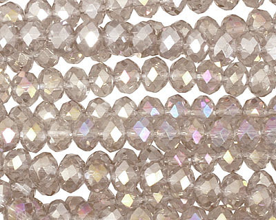 Antique AB Crystal Faceted Rondelle 6mm