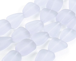 Periwinkle Beach-Style Glass Flat Freeform 15x13-15mm