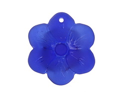 Royal Blue Beach-Style Glass 6 Petal Flower 28mm