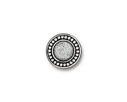 TierraCast Antique Silver (plated) Beaded Bezel Button 12mm