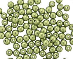 Czech Glass ColorTrends: Sueded Gold Fern Round 4mm