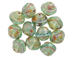 Czech Glass Aquamarine Picasso UFO 10x12mm