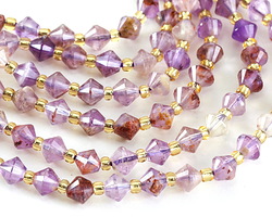 Purple Phantom Quartz (Auralite-23) Faceted Bicone 6mm